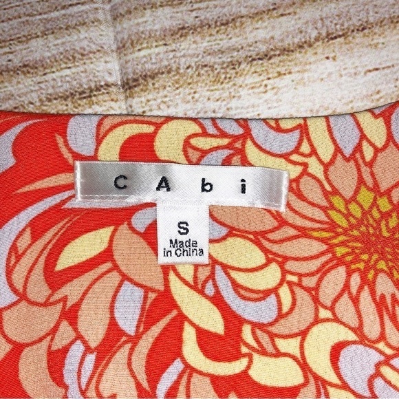 Cabi Lovely Day Mum Orange Floral Cami Tank Top Size S - Picture 2 of 7